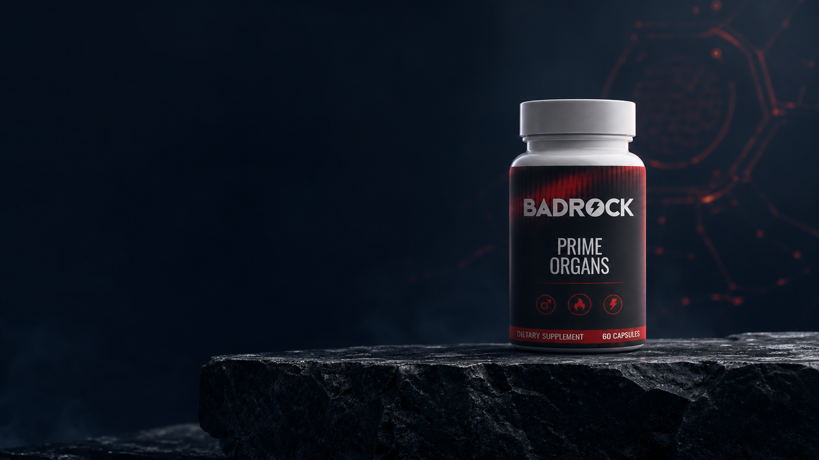 Badrock Prime Organs supplement bottle