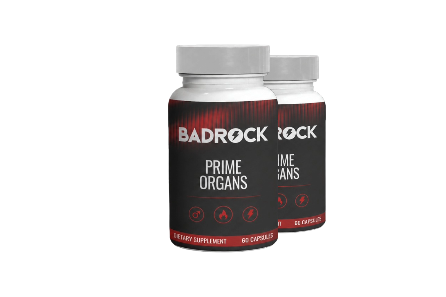 Badrock Prime Organs supplement bottles