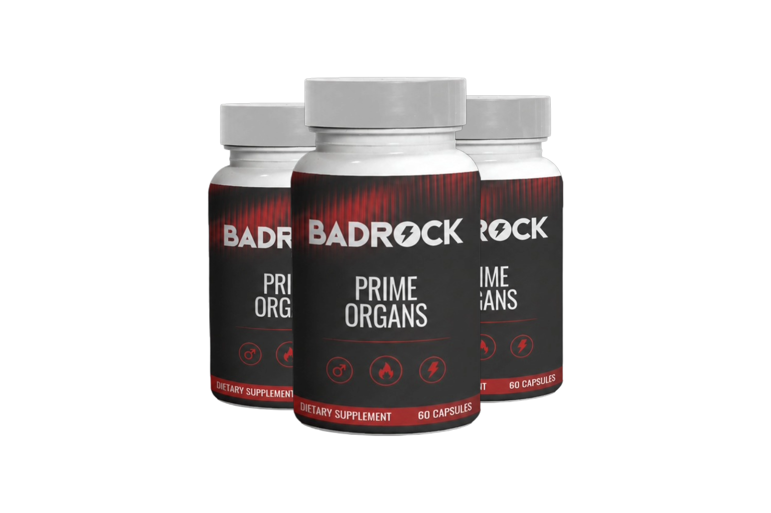 Badrock Prime Organs supplement bottles